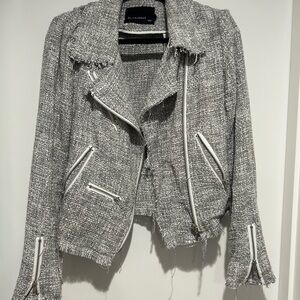 Olivaceous Textured Gray Women's Blazer